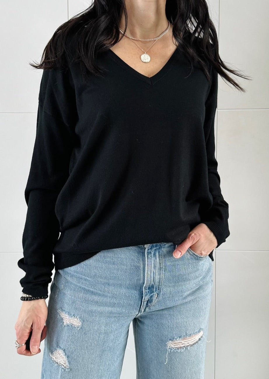 Back To Basics Knitted Black Sweater