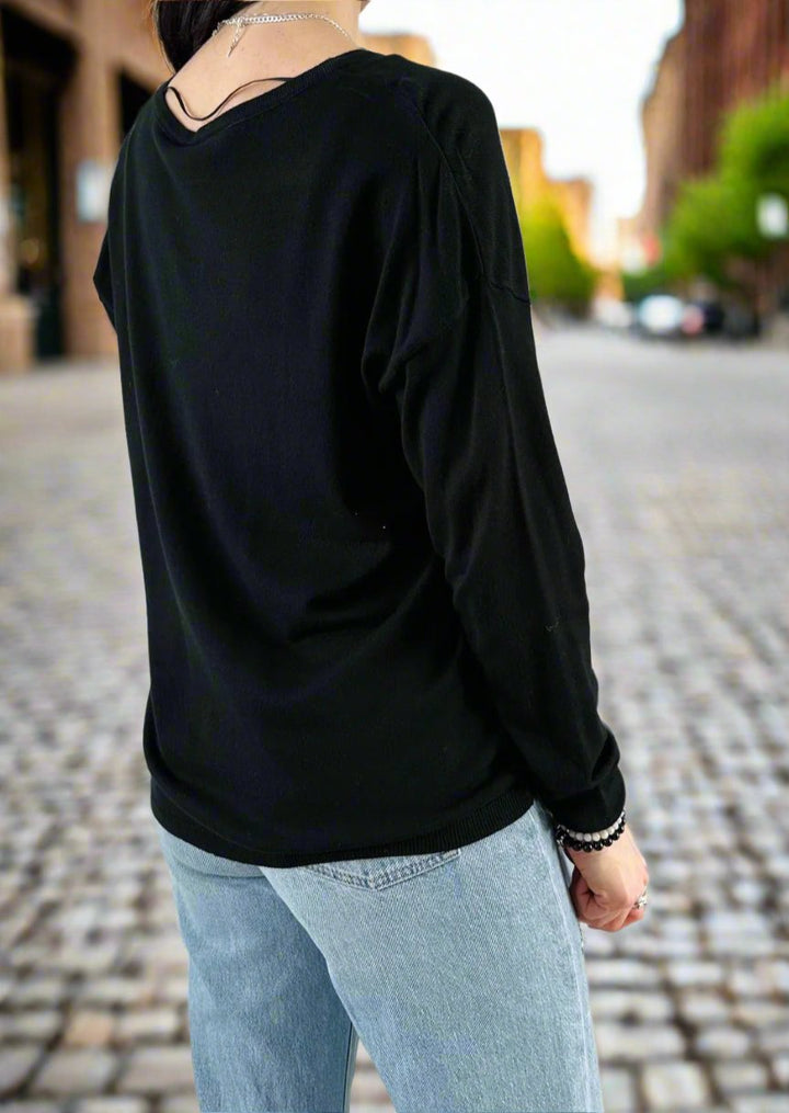 Back To Basics Knitted Black Sweater