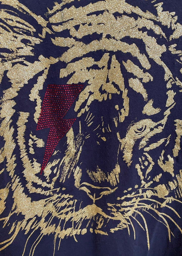 Chaser Golden Tiger Tee Close up of sparkle