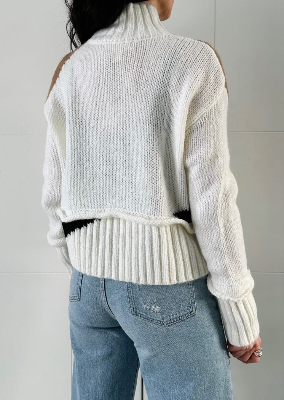 Helena White Multi Knit Sweater