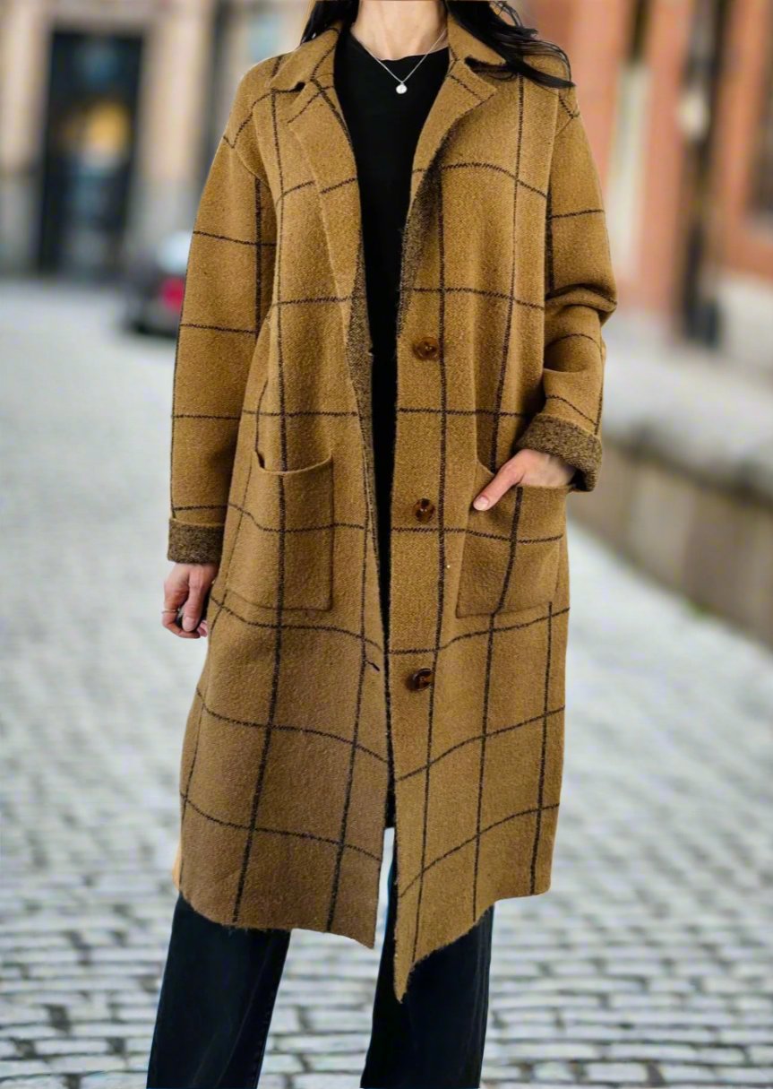 Plaid sweater coat clearance