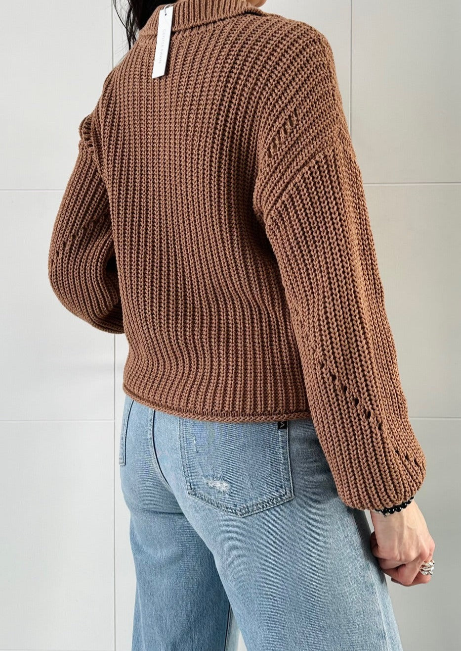 Winona Collar Sand Sweater