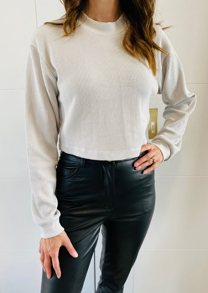 LUCA WAFFLE CROPPED ANTARCTIC TOP