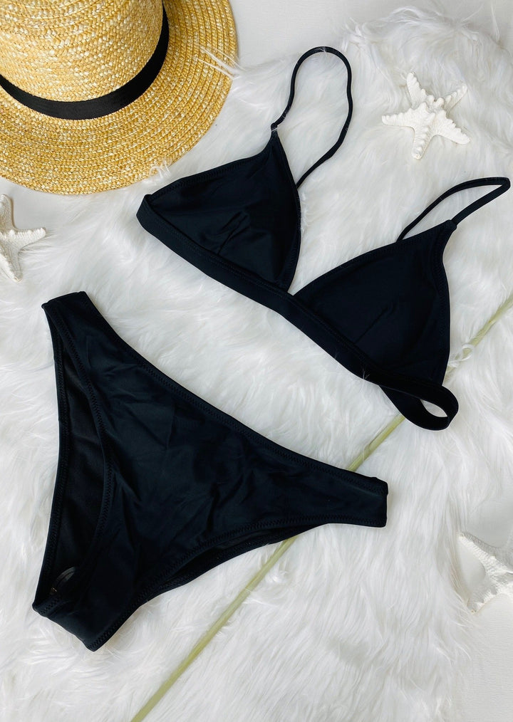 MAUI BLACK BRALETTE BIKINI SWIMSUIT