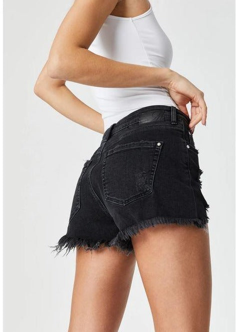 ROSIE SHORTS IN SMOKE RIPPED 90S