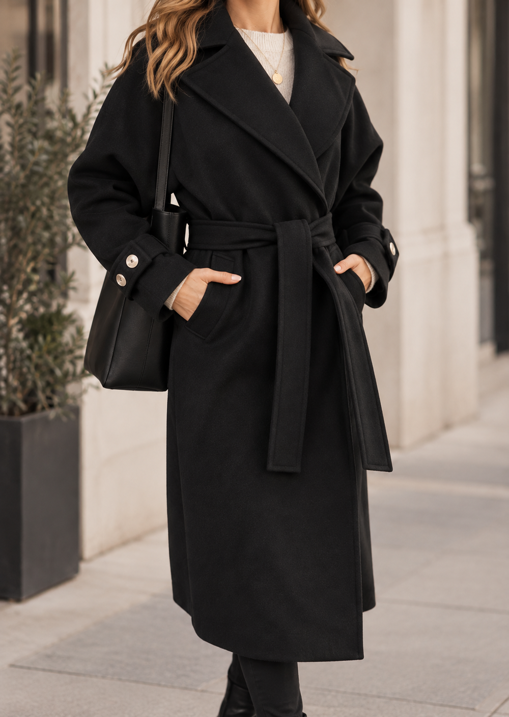 ALBA LONG LENGTH BLACK COAT