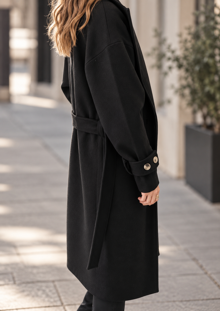 ALBA LONG LENGTH BLACK COAT