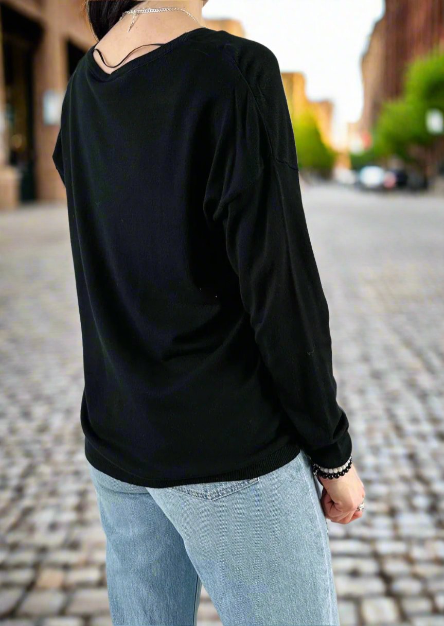 Back To Basics Knitted Black Sweater