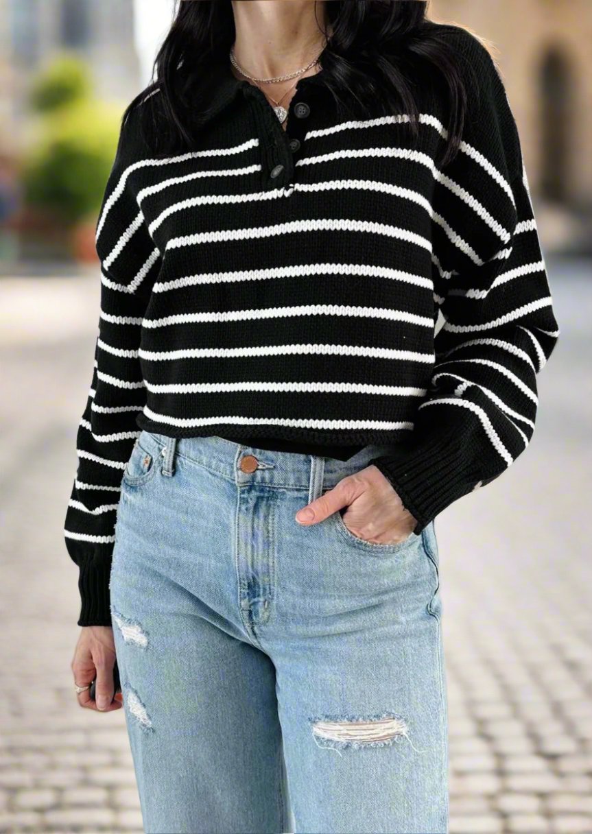Black & White Stripe Sweater
