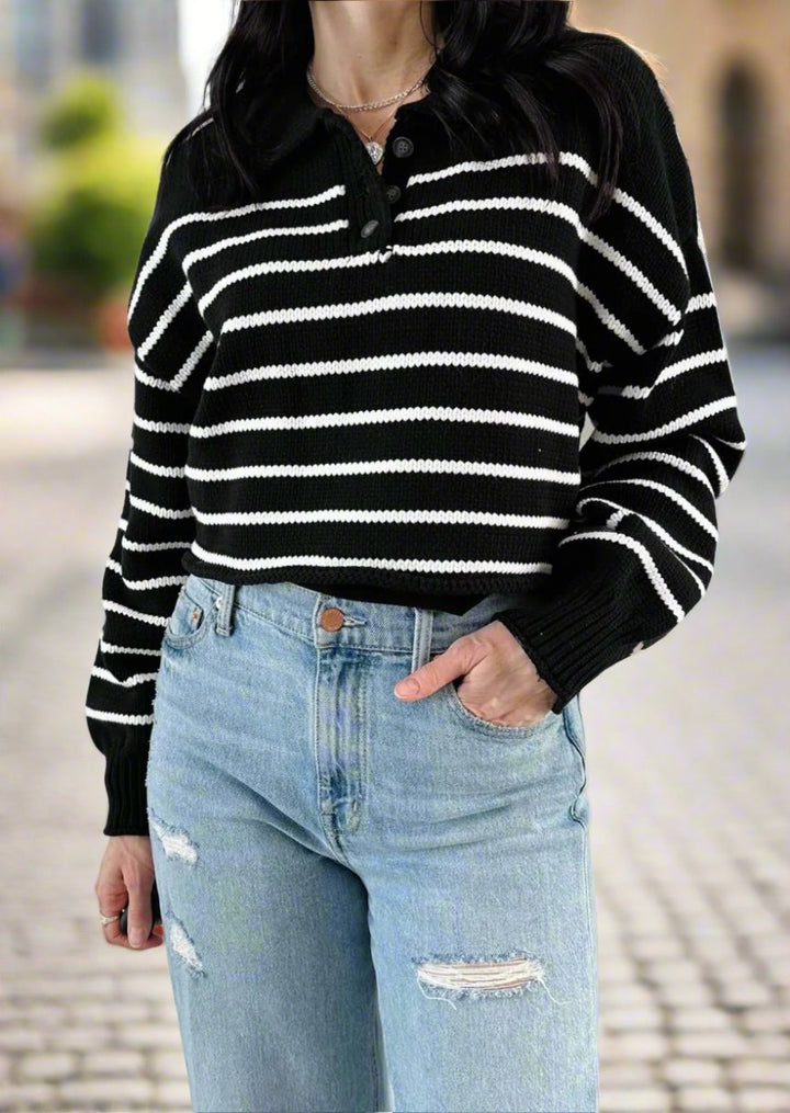Black & White Stripe Sweater