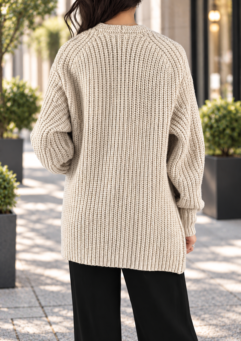 CHUNKY KNIT SMOKE CARDIGAN