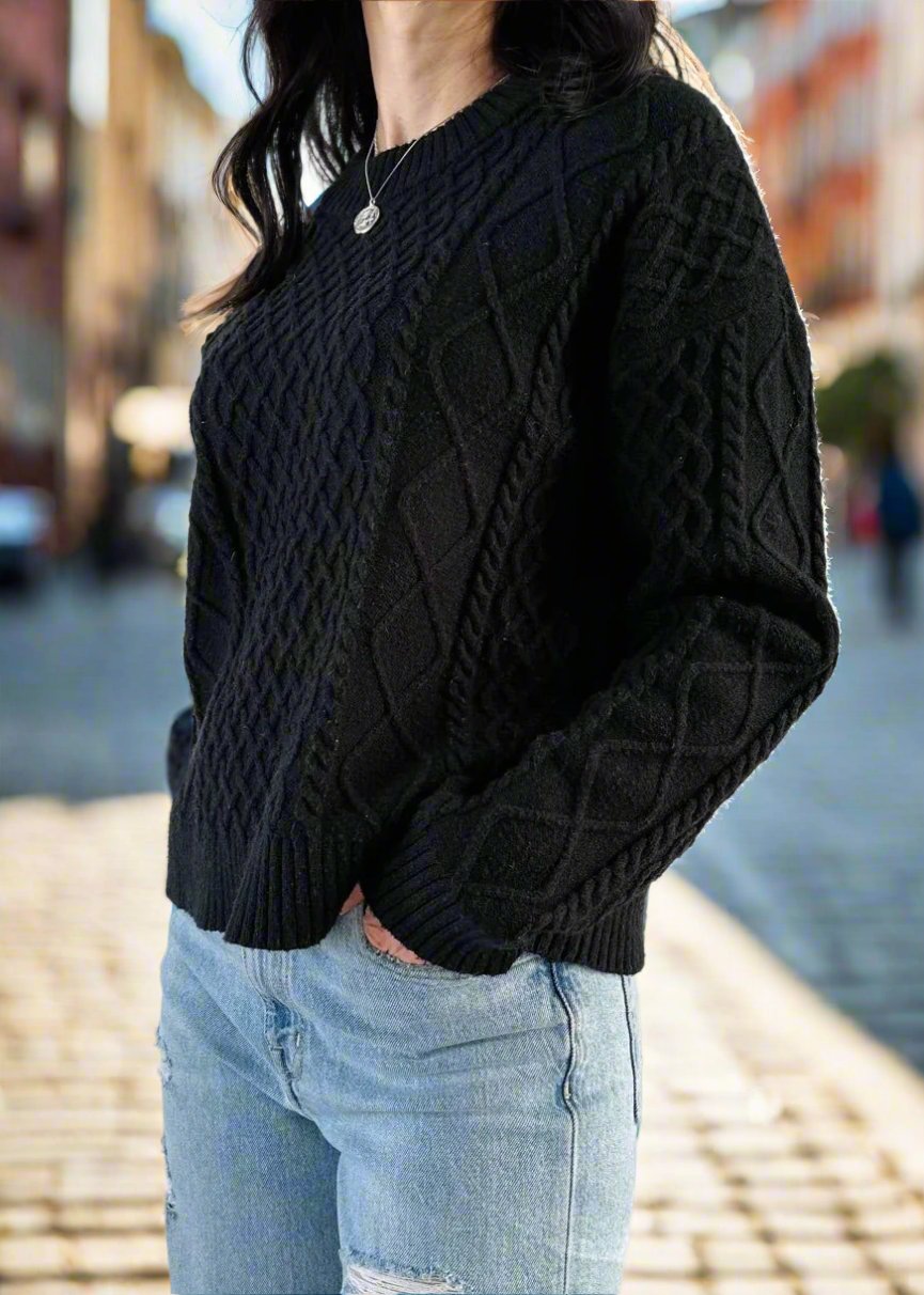 Black sweater knit on sale