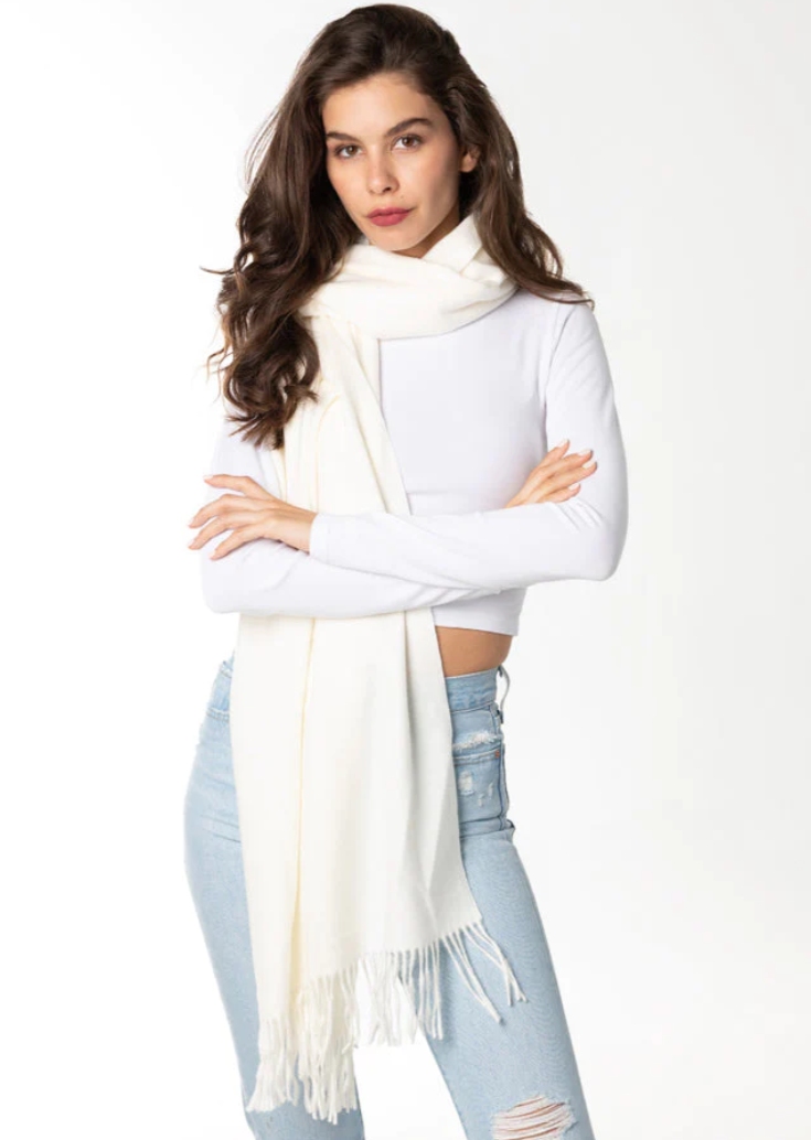 CASHMERE-FEEL IVORY SCARF