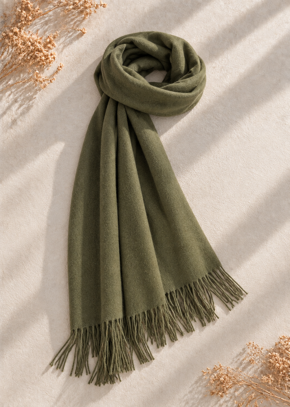Cashmere-Feel_Olive_Scarf