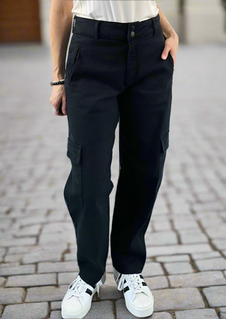 ELSIE SMOKE DENIM CARGO PANT