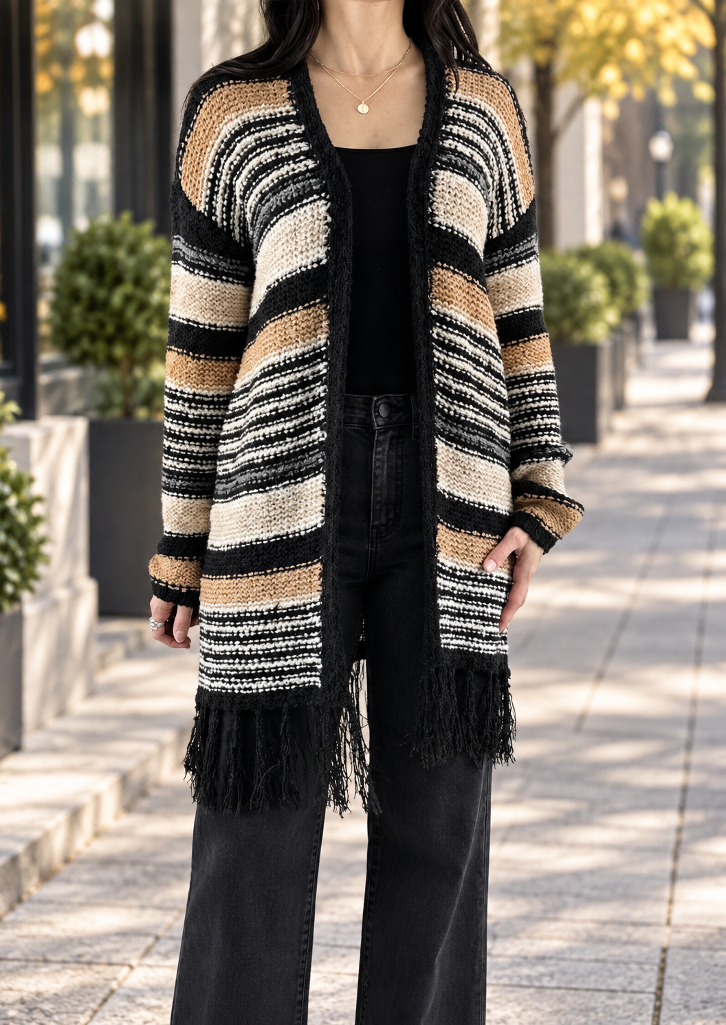FRINGE CARDIGAN SWEATER