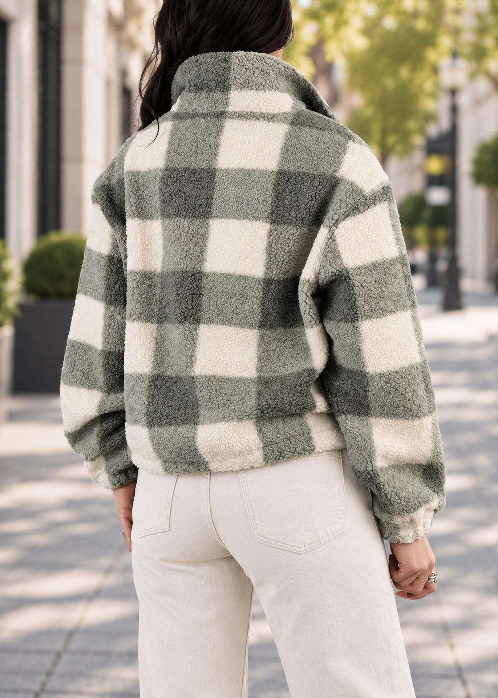 Faux Sherpa Half Zip Jacket