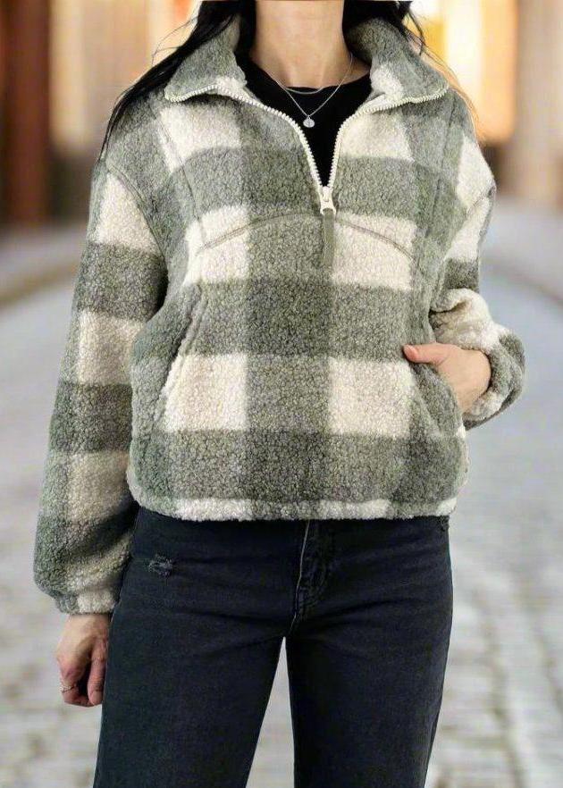 Faux Sherpa Half Zip Jacket