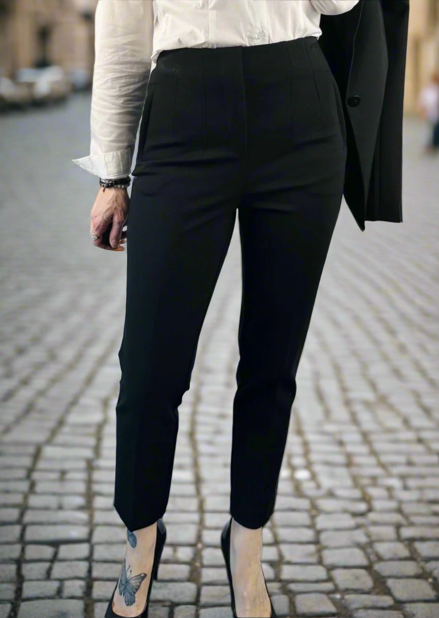 Gigi Solid Black Trouser Pant