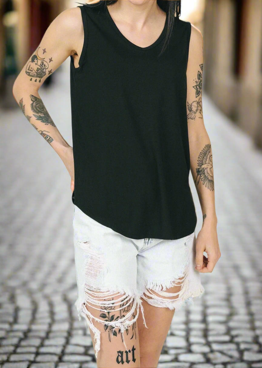 GIRLFRIEND BLACK TANK TOP