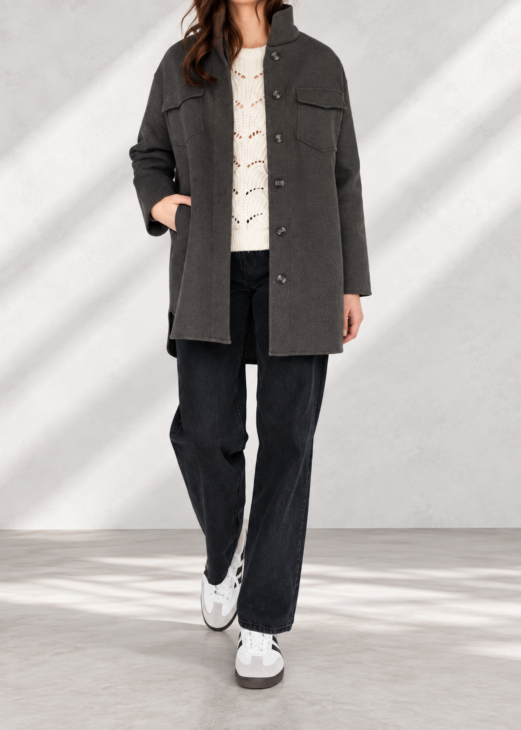 Heather Evergreen Classic Shirt Jacket3