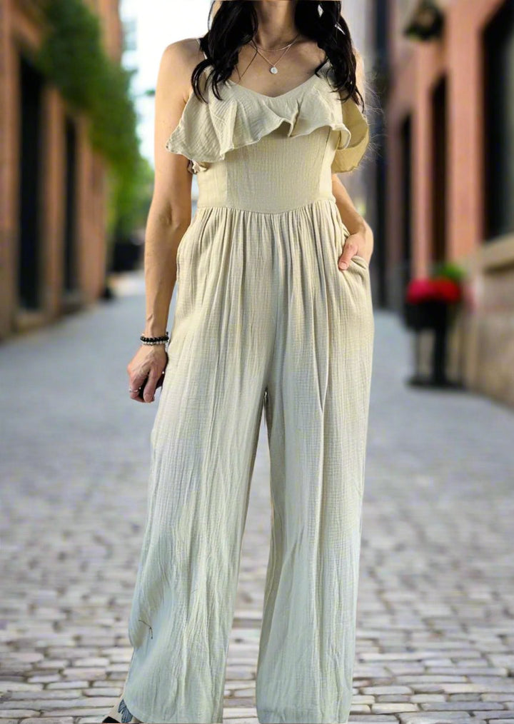 KAORI FRILL WIDE-LEG JUMPSUIT