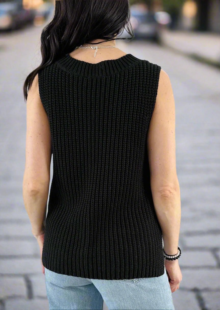 Knit V-Neck Sweater Vest