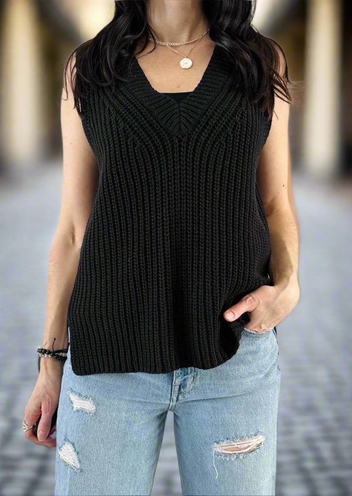 Knit V-Neck Sweater Vest