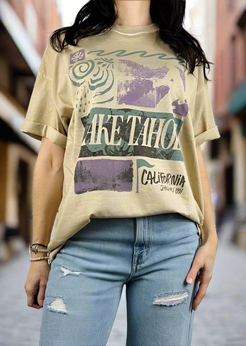 Lake Tahoe Sand Boyfriend Tee