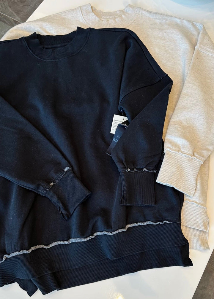 MIKKA VINTAGE BLACK OR HEATHER OATMEAL SWEATER