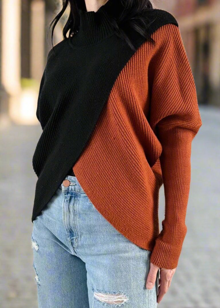 NATURAL OR COPPER COLOR BLOCK SWEATER3