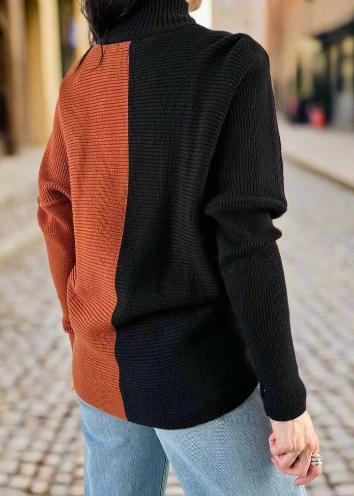 NATURAL OR COPPER COLOR BLOCK SWEATER5