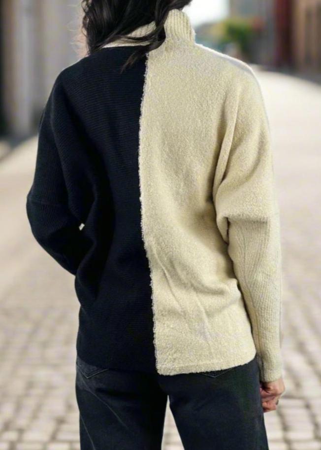 NATURAL OR COPPER COLOR BLOCK SWEATER6