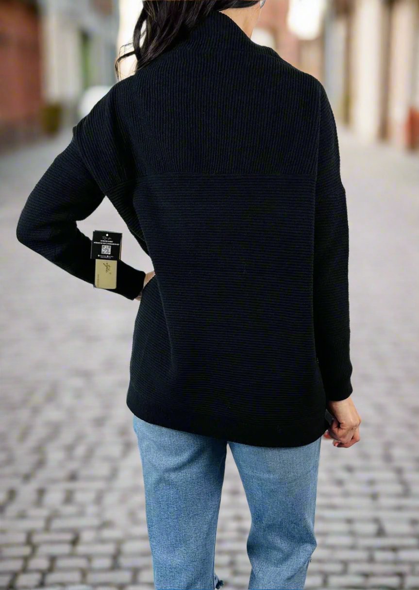 NANCY OTTOMAN BLACK SWEATER