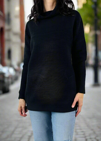 NANCY OTTOMAN BLACK SWEATER