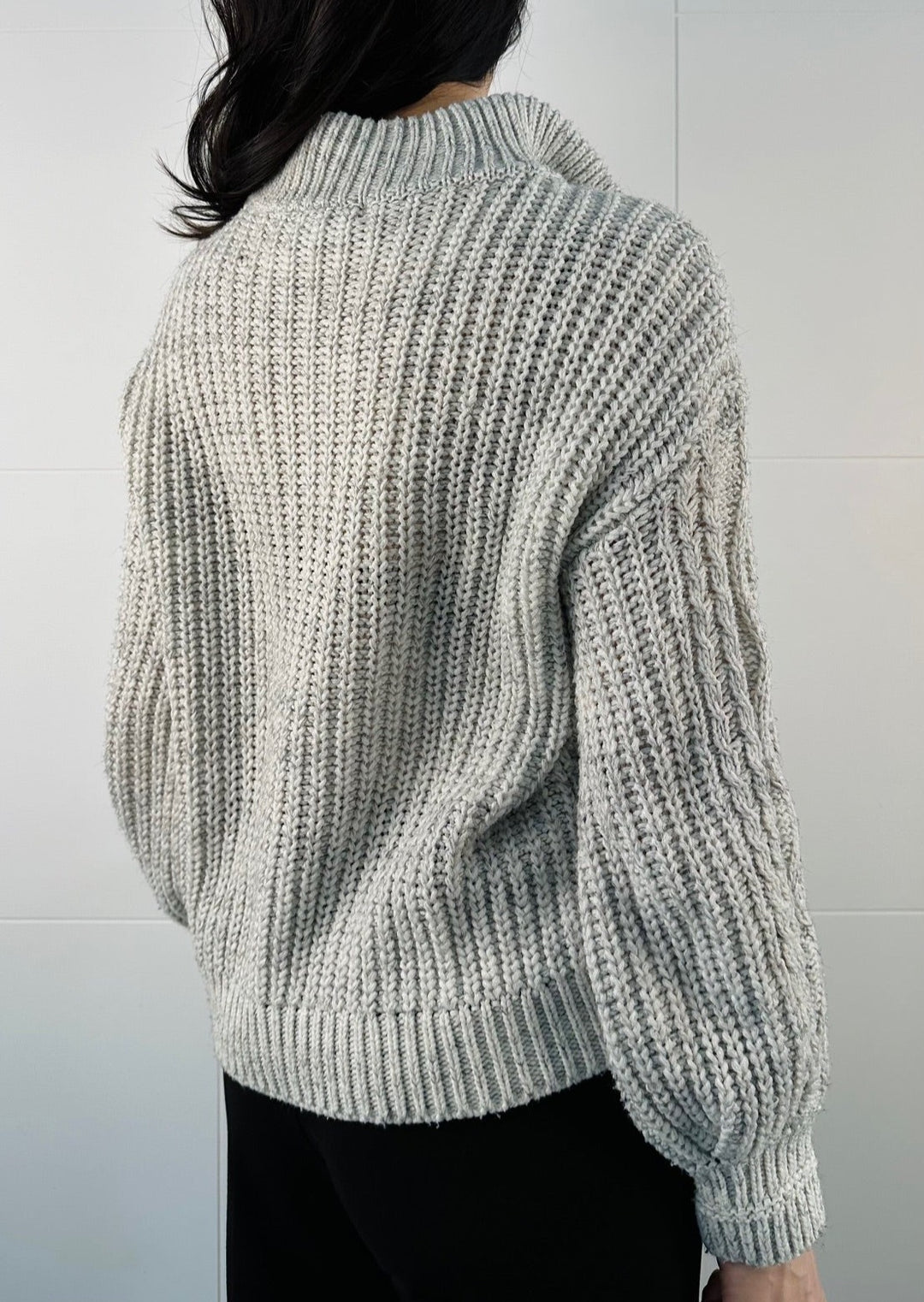 PAULINE CABLE KNIT ZIP SWEATER
