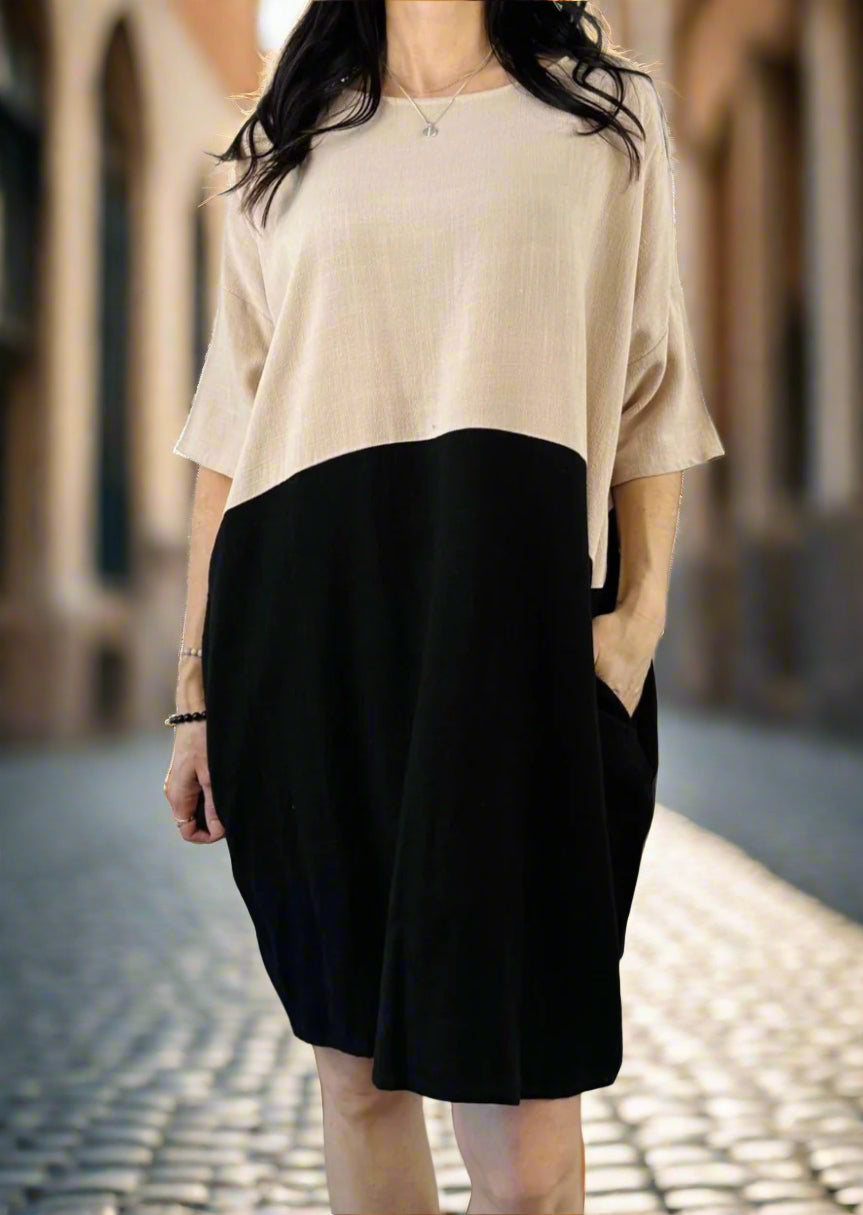 Rodina Sand & Black Dress 