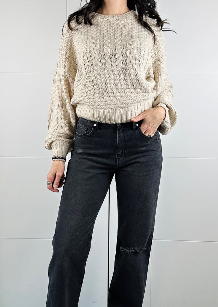 RONNIE COZY CABLE SWEATER
