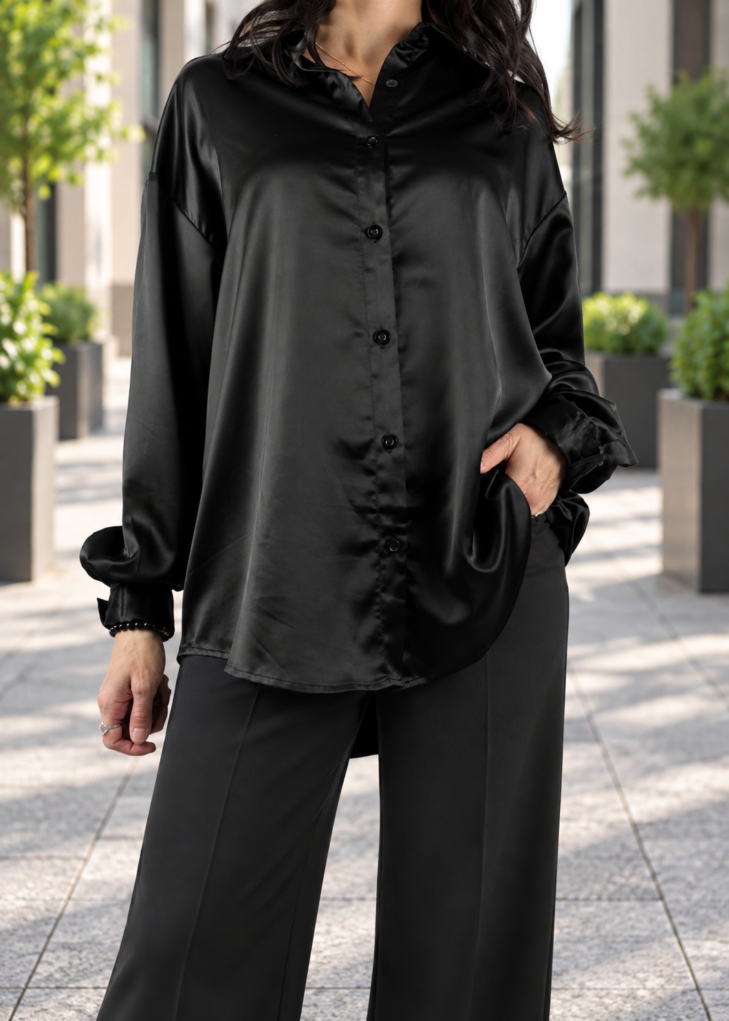 SILK BUTTON UP SHIRT