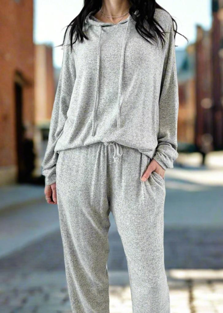 SOFT KNIT HEATHER SILVER Hooded Top