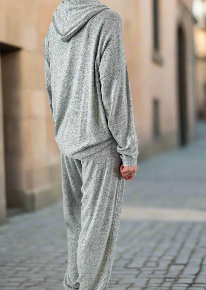 SOFT KNIT HEATHER SILVER JOGGERS