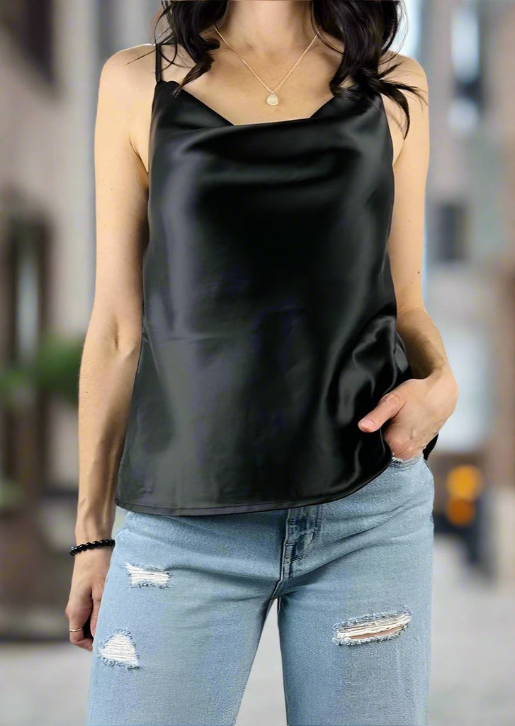 Brunette the Label Satin Camisole Top | Tia B Boutique <!---->