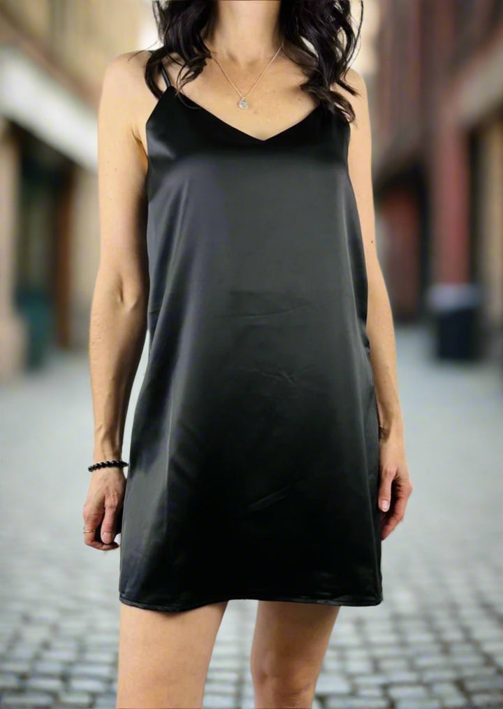 SATIN MINI SLIP DRESS
