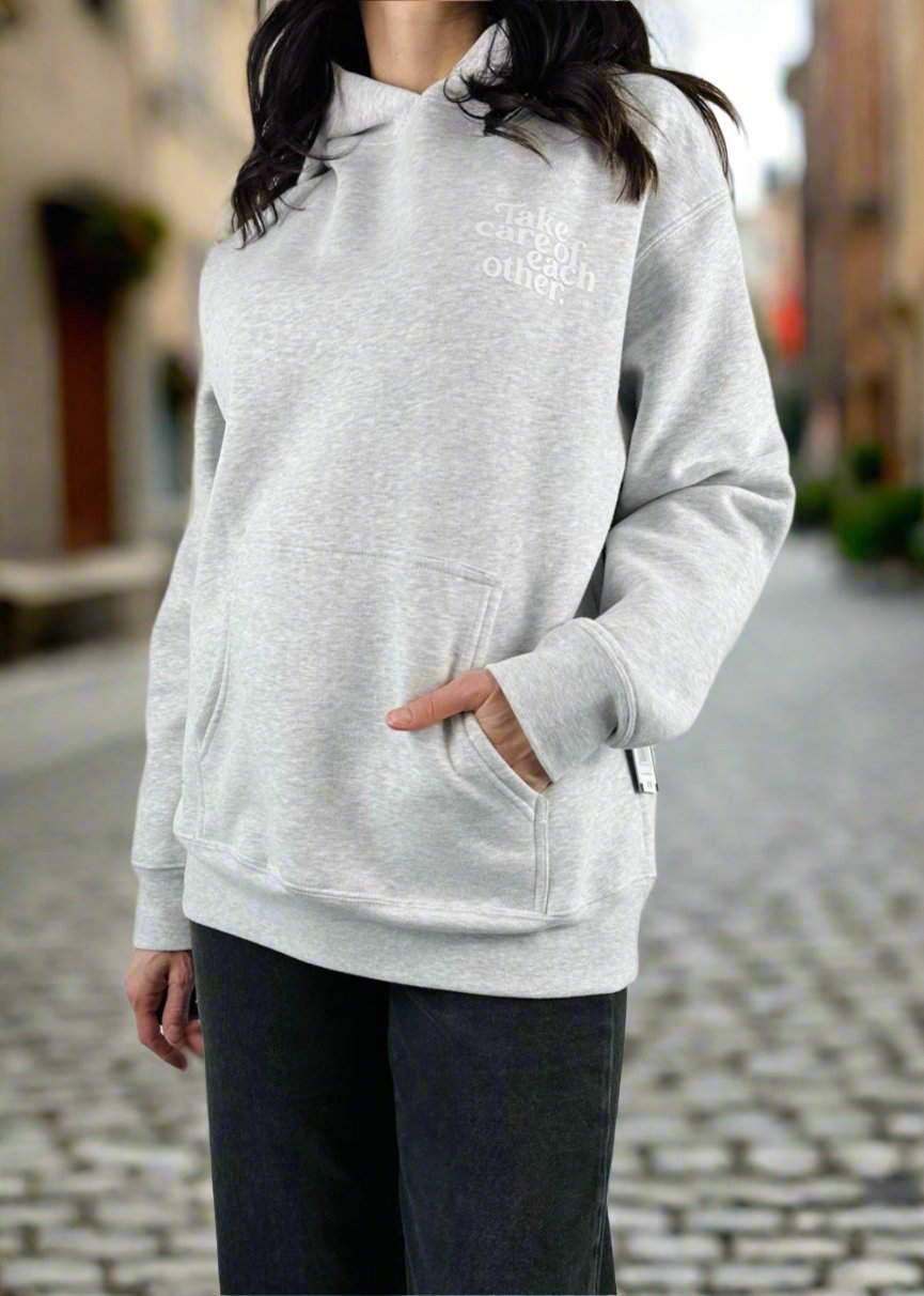 "TAKE CARE OF EACH OTHER" CLASSIC GREY HOODIE