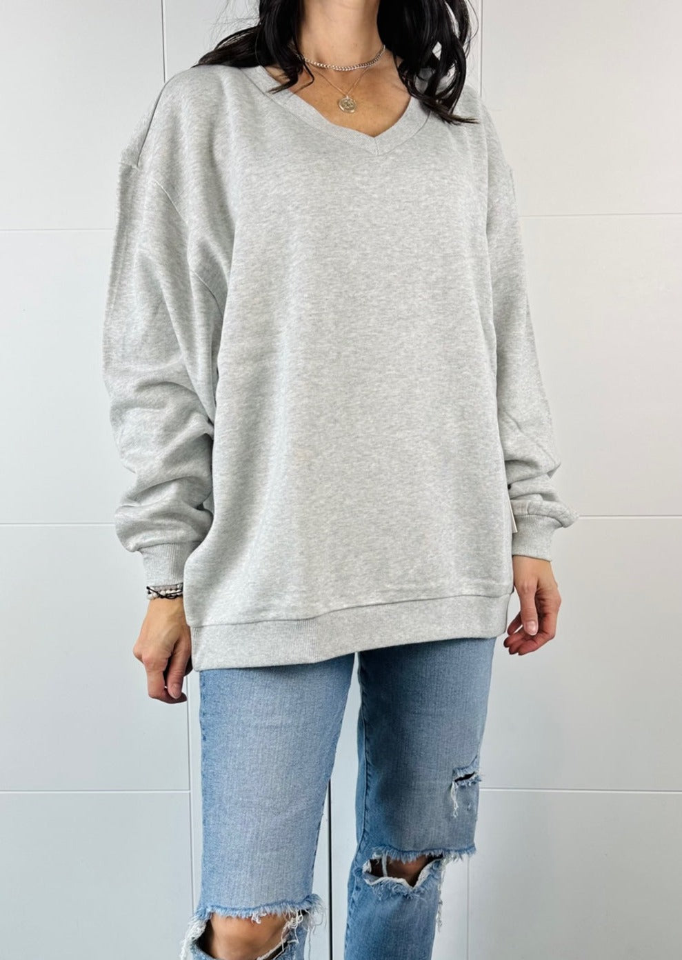 TAURUS HEATHERED GREY SWEATER