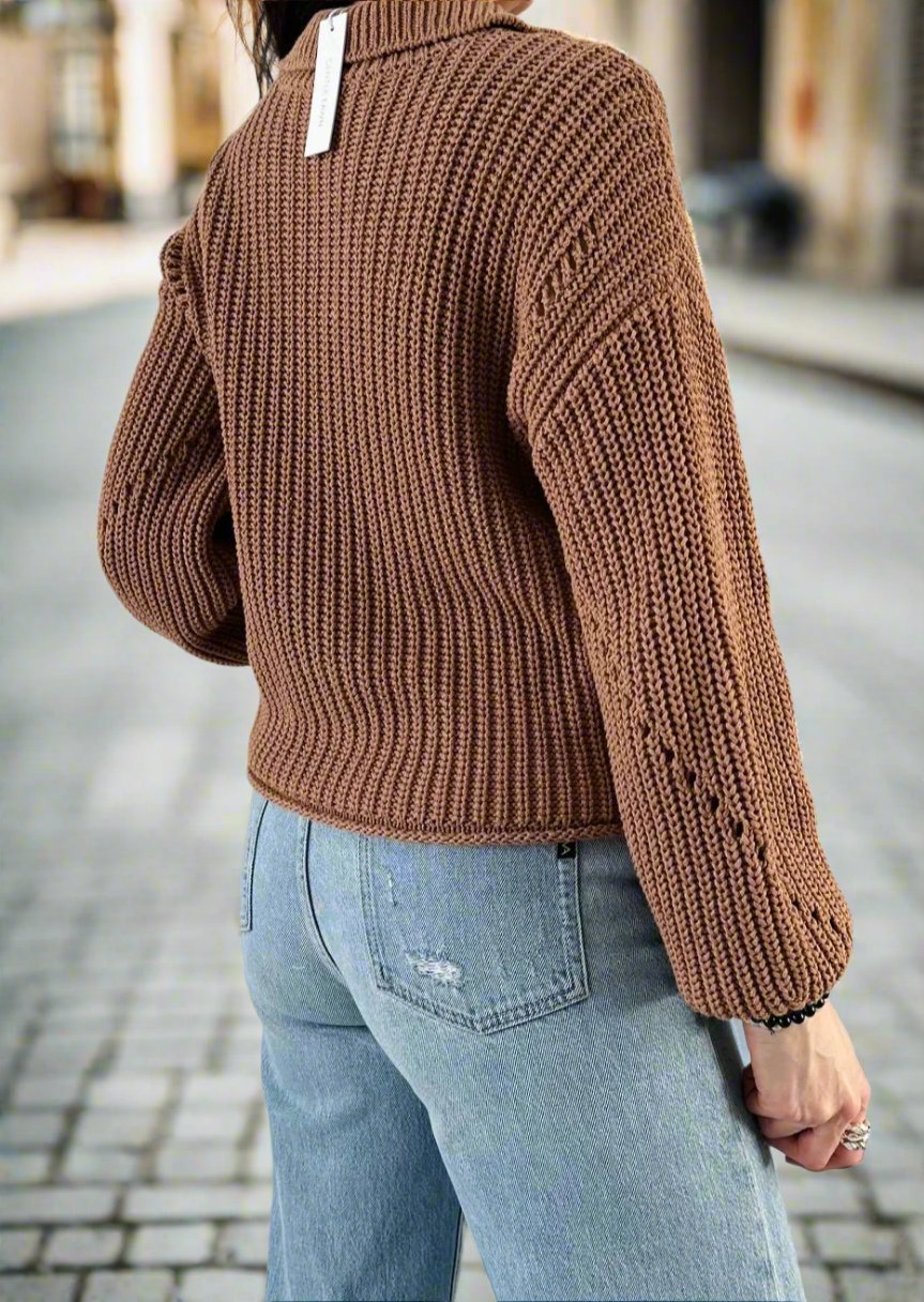 Winona Collar Sand Sweater