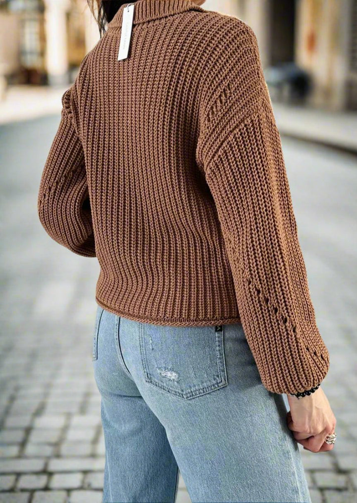 Winona Collar Sand Sweater