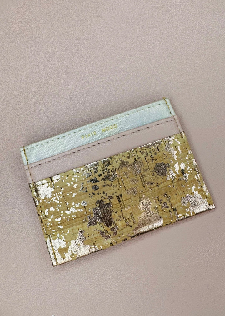 ALEX CARD HOLDER - MISTY ROSE/METALLIC CORK