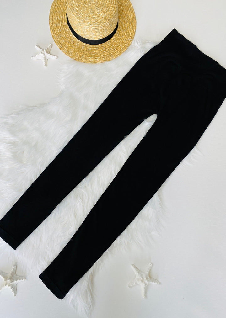 BAMBOO BLACK RIB HIGH WAISTED LEGGING