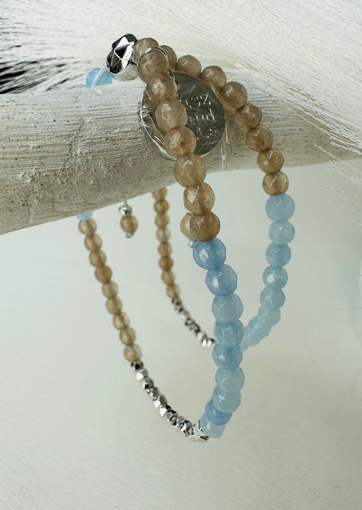 "BLUE SKY" MIXBEAD QUARTZITE BRACELET